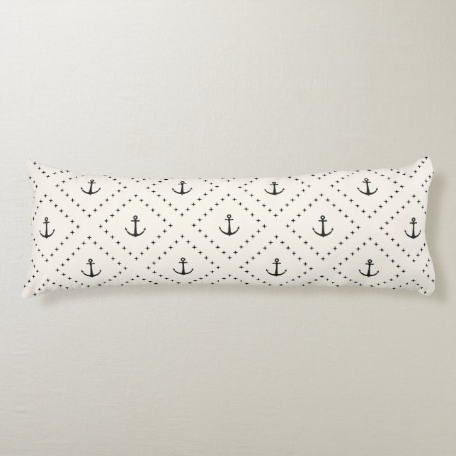 Timeless Classic Nautical Anchor Pattern Body Cushion (Front)