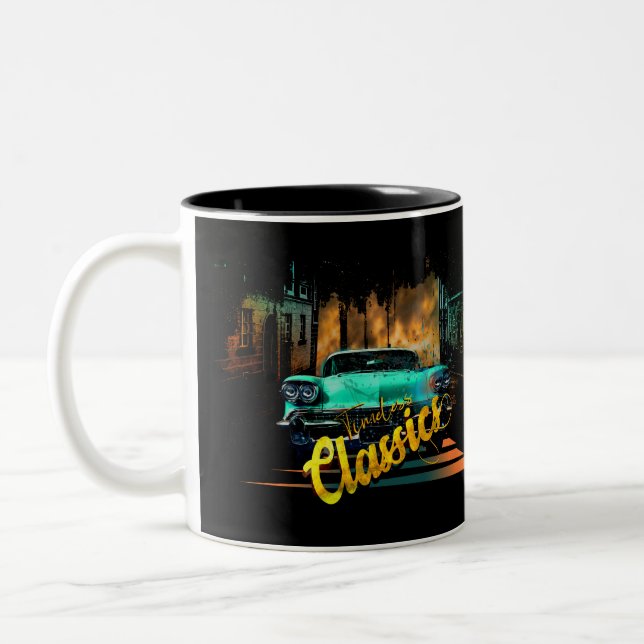 Timeless classics Retro Car Two-Tone Coffee Mug (Left)