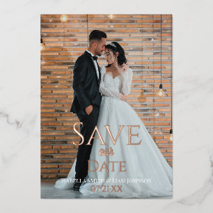 Timeless Copper Type Wedding Photo Save Our Date
