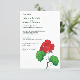 Timeless Customisable Geranium Floral Wedding Invitation