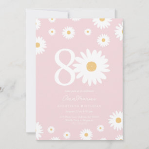 Timeless Daisy Milestone Eighty Birthday Invitation