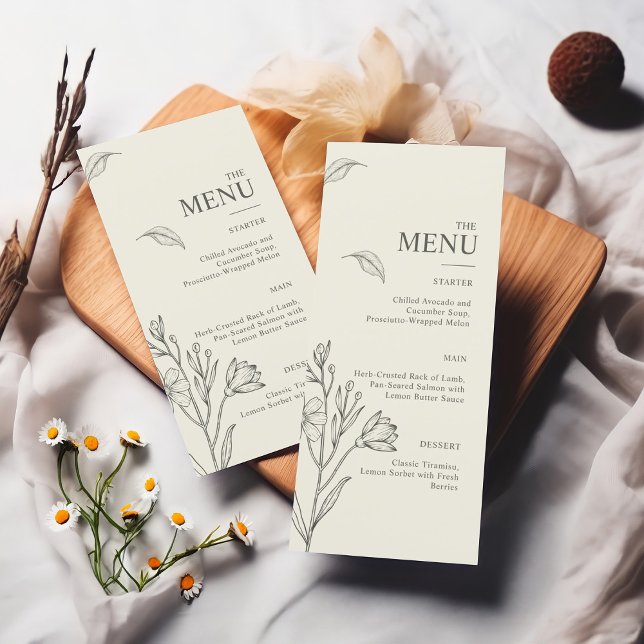 Timeless Daisy Wildflower Wedding Menu (Creator Uploaded)