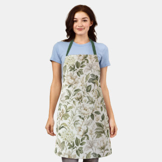 Timeless Delicate Botanical Elegance Apron
