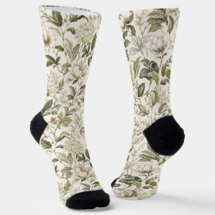 Timeless Delicate Botanical Elegance Socks