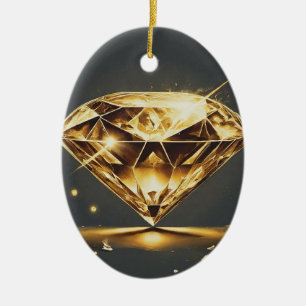 Timeless Diamond Gem Ceramic Ornament