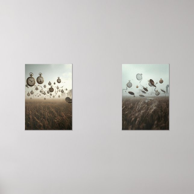 Timeless Drift – Surreal Pocket Watch Art Print (Front)