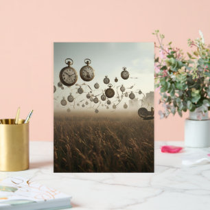 Timeless Drift – Surreal Pocket Watch Art Print Acrylic Sign