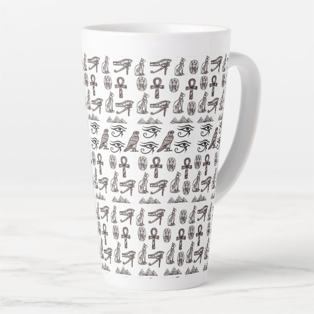 Timeless Egyptian Antiquities Digital Patterns Latte Mug (Right Angle)