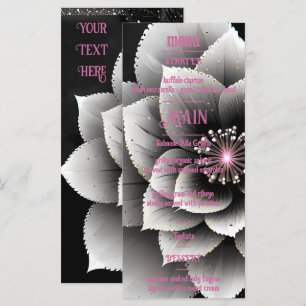 Timeless Elegance: Black & Silver Blossom Wedding Menu
