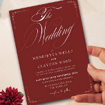 Timeless Elegance Burgundy and White Wedding  Invitation<br><div class="desc">Celebrate your special day with our modern yet simple Burgundy and white wedding invitation,  featuring elegant calligraphy on premium paper. Designed for couples who cherish timeless sophistication and a minimalist aesthetic.</div>