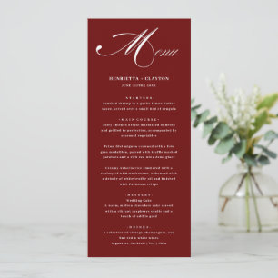 Timeless Elegance Burgundy Wedding Menu