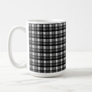 Timeless Elegance: Classic Black And White Tartan, Coffee Mug