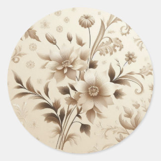 Timeless Elegance" Classic Round Sticker