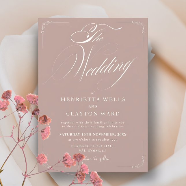 Timeless Elegance Dusty Rose Wedding  Invitation (Creator Uploaded)