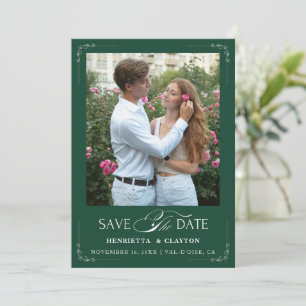 Timeless Elegance Emerald Green Save The Date