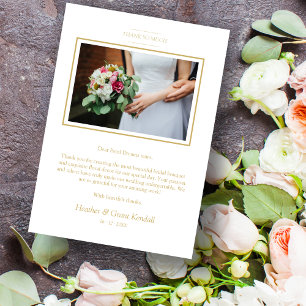 Timeless Elegance Faux Gold Details Wedding Thanks Invitation