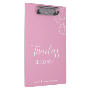 Timeless Elegance Floral Graceful Blush Pink Clipboard