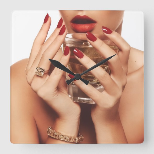 Timeless Elegance Home Decor  Square Wall Clock (Front)