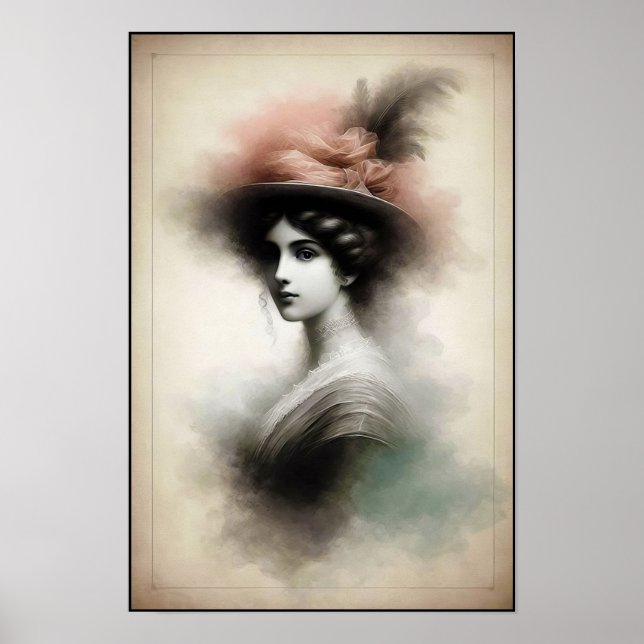 Timeless Elegance In Smoky Portrait Poster (Front)