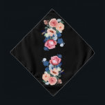 Timeless Elegance Pet Bandanna<br><div class="desc">This beautifully crafted floral design,  a harmonious blend of soft pink,  peach,  and striking blue roses,  is perfect for those who appreciate nature's artistry.</div>