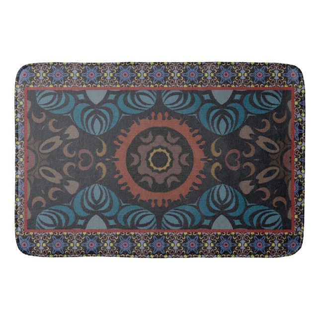 Timeless Elegance Traditional Fabric Vintage Charm Bath Mat (Front)