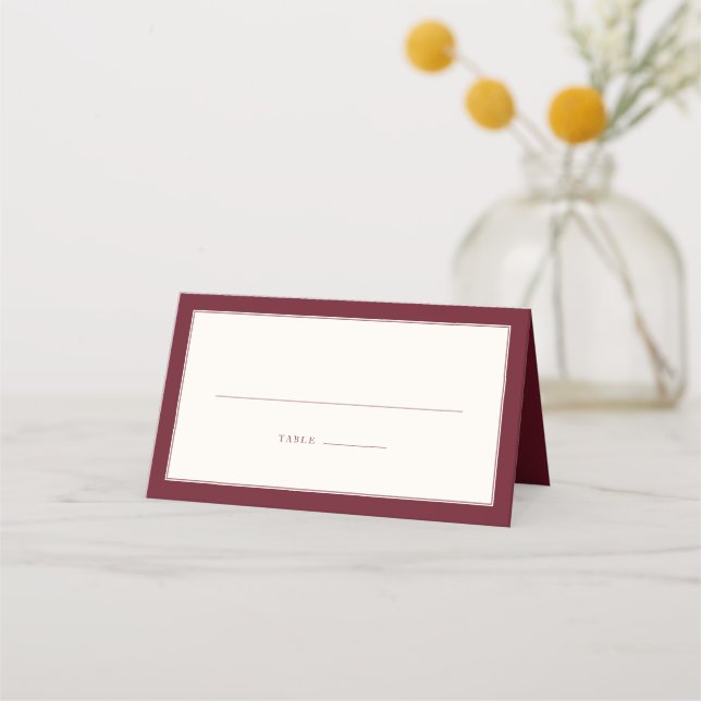 Timeless Elegance Wedding Place Card (Front)