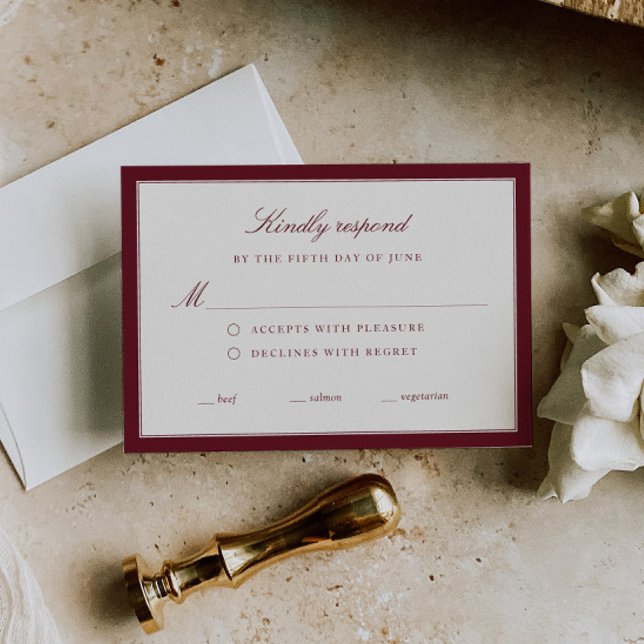 Timeless Elegance Wedding RSVP Card (Creator Uploaded)