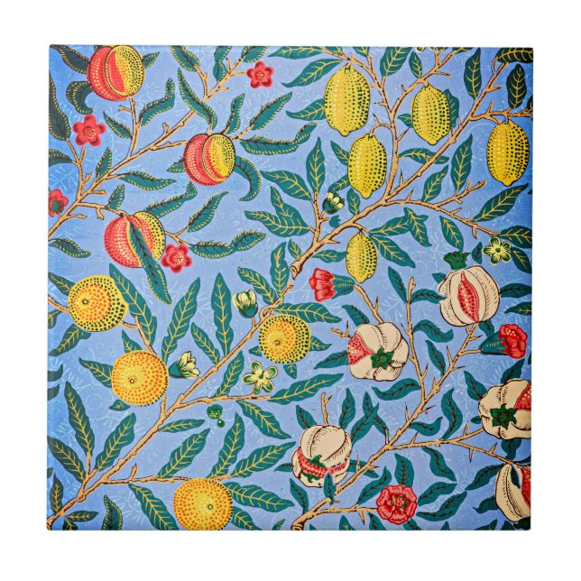 Timeless Elegance: William Morris's Four Fruits Ceramic Tile (Front)