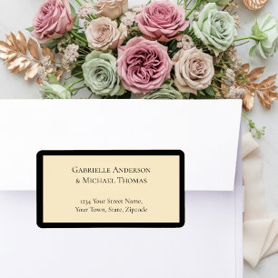 Timeless Elegant Black Cream Monogram Wedding Label