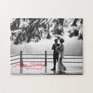 Timeless Elegant Christmas Card Jigsaw Puzzle