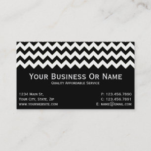 Timeless Elegant, Classic Black And White Chevron Business Card