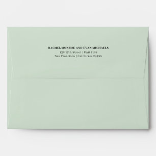 Timeless Elegant Pastel Green Return Address Envelope