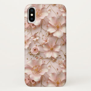 Timeless Elegant Soft Pink Floral Pattern iPhone X Case