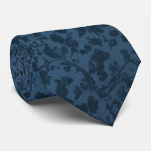 Timeless Elegant Stylish Blue Floral Victorian Tie