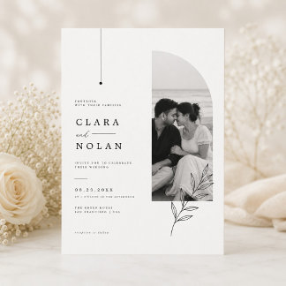Timeless Elegant Wedding Invite with Photo Layout