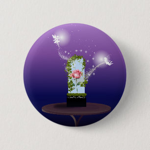 Timeless Enchanted Rose 6 Cm Round Badge