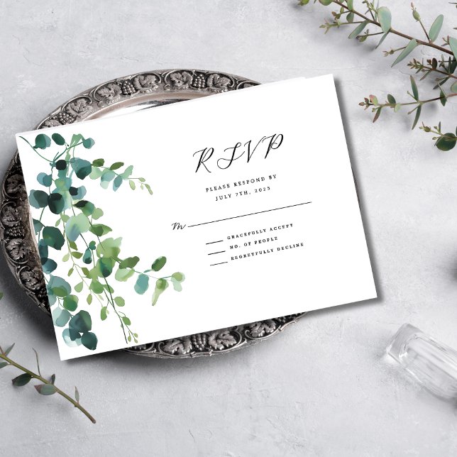 Timeless Eucalyptus Greenery Wedding Response Card (Creator Uploaded)
