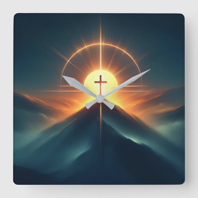 Timeless Faith Square Wall Clock (Front)