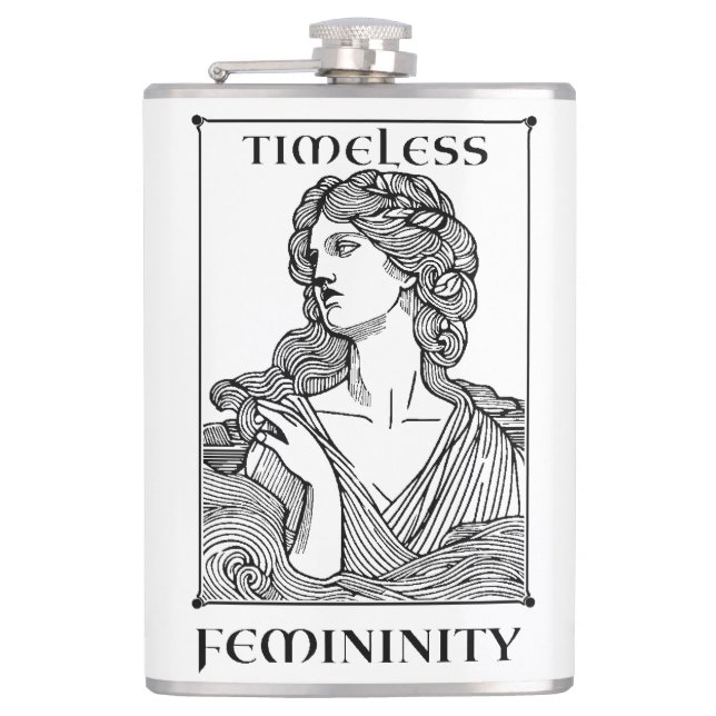 “Timeless Femininity”  Elegant Wrapped Flask (Front)