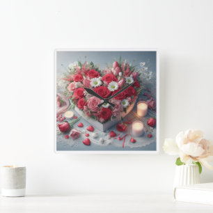 Timeless Floral Beauty wall clock