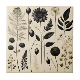 Timeless Floral Botanical Ceramic Tile
