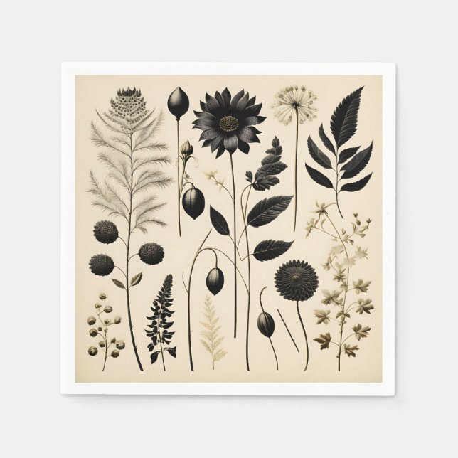 Timeless Floral Botanical Napkin (Front)