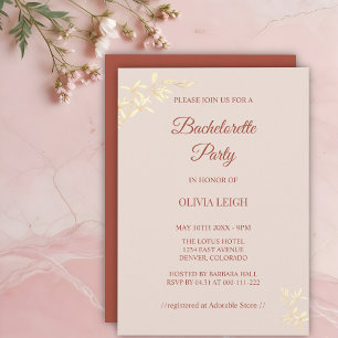Timeless Floral Rustic  Bachelorette Party Invitation