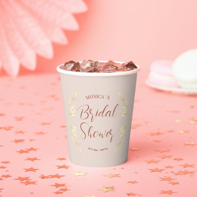 Timeless Floral Rustic Bridal Shower Paper Cups (Insitu)