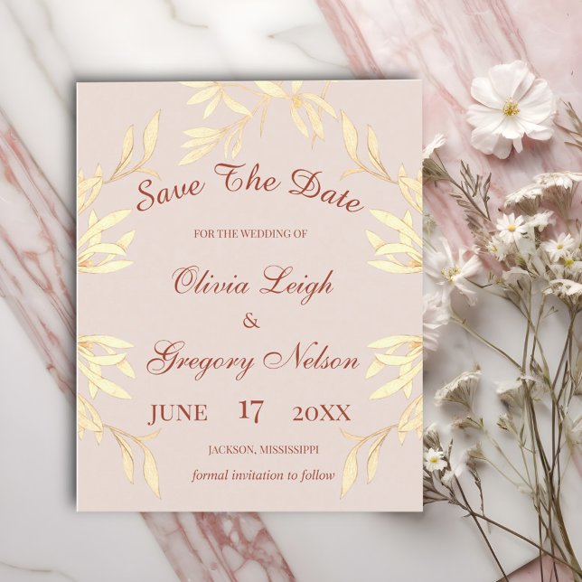 Timeless Floral Rustic  Budget Save the Date Flyer (Creator Uploaded)