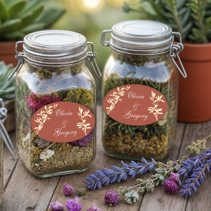 Timeless Floral Rustic Oval Sticker