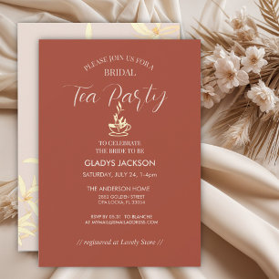 Timeless Floral Rustic Tea Party Invitation