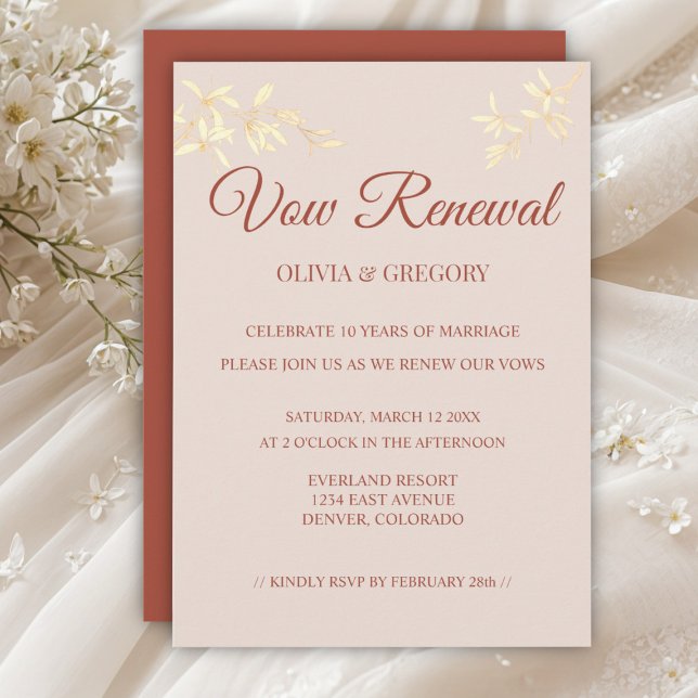 Timeless Floral Rustic Vow Renewal Invitation (Creator Uploaded)
