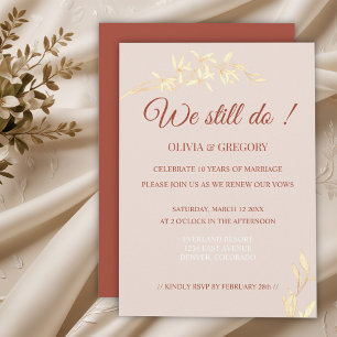 Timeless Floral Rustic Vow Renewal Invitation