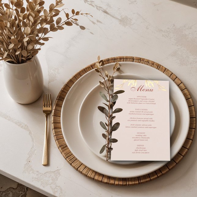 Timeless Floral Rustic Wedding  Budget Menu (Creator Uploaded)